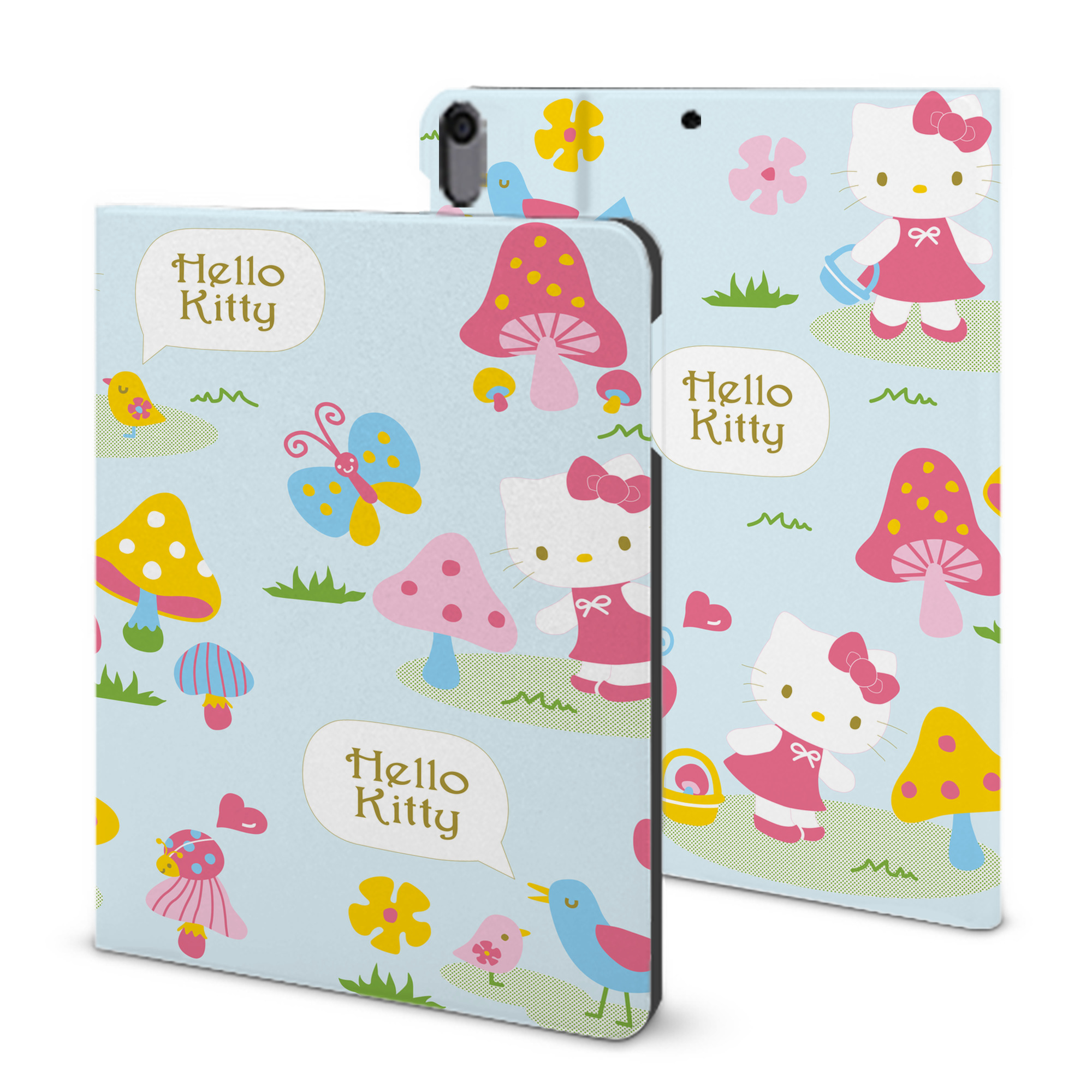（画像用） Hello Kitty ハローキティ IPad ケース ブック型 PUレザー TPU 耐衝撃 軽量 薄型 ペン収納なし 全面保護 IPad 各モデル対応